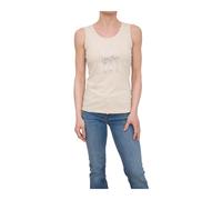 Tank Top With Rhinestones Logo - female - Fracomina - Sleeveless Tops - Beige - L - Tops L