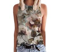 Tank Top Women's Sleeveless Blouse Top Y2K Cami Tank Tops Strap Tops with Butterfly Crew Neck Tunic Summer Elegant T-Shirts Loose Fit Blouses Cotton Tank Tops Undershirt Tops Beach Vest, A0128rose