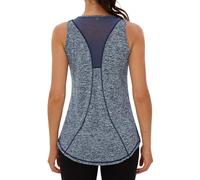 Tank Tops for Women Gym Athletic Sleeveless Running Tops with Mesh Panel Racerback Sport Vest Suitable for Summer S-3XL Navy Blue
