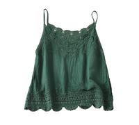 Tank Tops for Women Spaghetti Strap Lace Trim Camisole Top Boho Crochet Sleeveless Vest Summer Holiday Beach Tees Loose Fit Elegant Hollow Out Layering Shirts Vacation Outfit