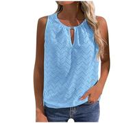 Tank Tops for Women Summer Sleeveless Vests Basic Y2K Clothes V Neck Loose Shirts Casual Sports T Shirts Eyelet Tee Ladies Flowy Vest Summer Fashion Breathable Tunic Blouse Sky Blue