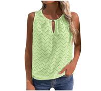 Tank Tops for Women Summer Sleeveless Vests Basic Y2K Clothes V Neck Loose Shirts Casual Sports T Shirts Eyelet Tee Ladies Flowy Vest Summer Fashion Breathable Tunic Blouse Green