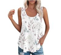 Tank Tops Women UK Clearance,Ladies Summer Tops Elegant Going Out Hollow Out Scoop Neckline Camisoles Casual Loose Fit Sleeveless Tshirt Work Blouses Tees Swing Flowy Cami Vest Tops