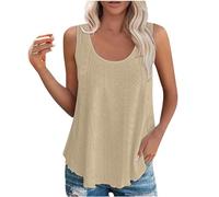 Tank Tops Women UK Today Deals,Ladies Summer Tops Elegant Going Out Hollow Out Scoop Neckline Camisoles Casual Loose Fit Sleeveless Tshirt Work Blouses Tees Swing Flowy Cami Vest Tops