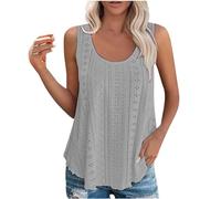 Tank Tops Women UK Today Deals,Ladies Summer Tops Elegant Going Out Hollow Out Scoop Neckline Camisoles Casual Loose Fit Sleeveless Tshirt Work Blouses Tees Swing Flowy Cami Vest Tops