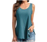 Tank Tops Women UK Today Deals,Ladies Summer Tops Elegant Going Out Hollow Out Scoop Neckline Camisoles Casual Loose Fit Sleeveless Tshirt Work Blouses Tees Swing Flowy Cami Vest Tops