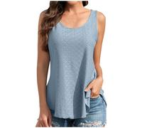 Tank Tops Women UK Today Deals,Ladies Summer Tops Elegant Going Out Hollow Out Scoop Neckline Camisoles Casual Loose Fit Sleeveless Tshirt Work Blouses Tees Swing Flowy Cami Vest Tops