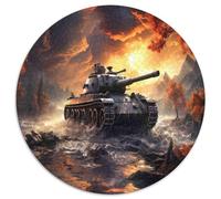 Tank War Scene 1000 Piece Jigsaw Puzzle Jigsaw Puzzle for Adults Night Battle Focus Relax 1000pcs (67.5x67.5cm)