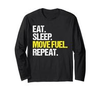 Tanker Truck Driver Eat Sleep Routine Long Sleeve T-Shirt