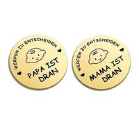 TankerStreet Birthday gifts, father mother decision making coin, christening gifts for boys and girls, gifts for expectant parents (gold)