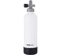 TankH2O Scuba Tank Vacuum Insulated Water Bottle: Great Gift and Accessory for Scuba Divers | Holds 700mL | Food-Grade Stainless Steel Bottle, BPA-Free Cap, Silicone Boot (white)