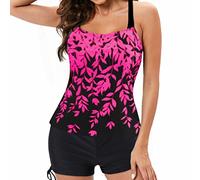 Tankini Set with Shorts, Tummy Control Tankini Top with Bottoms Crisscross Front Criss Cross Back Tankini Top and Bikini Bottom Get Well Soon Gifts for Women Deals of The Day Sale