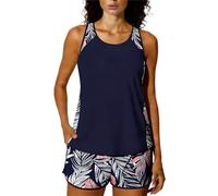 Tankini Sets for Women 2 Piece Swimming Costume Athletic Bathing Suits Hawaiian Tropical Print Modest Swimwear Loose Fit Tank Top with Swim Shorts Padded Sports Swimsuits Ladies Beachwear
