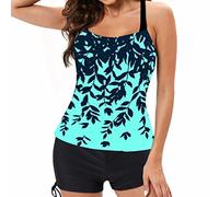 Tankini Sets for Women UK Size 6, Quick Dry Bathing Suit with Shorts Back Braided Straps Lace up Women's Tankini Sets Two Piece Swimming Costume Get Well Soon Gifts for Women Deals of The Day