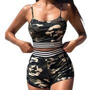 Tankini Sets for Women UK Split Shorts Swimsuit Swimwear Print with Swim Beachwear Bikini 2pack Up Color Camouflage 2 Piece Swimwears Tankinis Set Plus Size