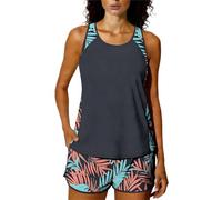 Tankini Sets for Women UK Swimsuit with Padded Top & Pocketed Shorts Ladies Hawaiian Palm Tree Print Modest Tankini Elegant Tummy Control Conservative Two Piece Bathing Suit for Beach Holiday