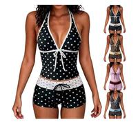 Tankini Sets for Women UK Swimsuit with Shorts V-Neck Push-Up Bikinis