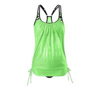 Tankini Sets for Women Uk Xxxl, Two Piece Tankini Top with Bottoms Tie Sides Thong Triangle Brazilian Women Tankini with Shorts Tummy Control 2 Pieces Swimsuits Gifts for Women Limited Time Deals