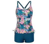 Tankini， Strappy Tankini Swimsuits Drawstring Bathing Suits Two Piece Floral Print Swimwear with Shorts