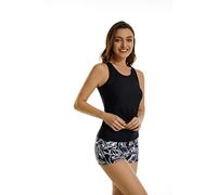 Tankini Swimsuits for Girls Athletic 2 Piece Tummy Control Bathing Suits with Boy Shorts Plus Size(XXL, T7)