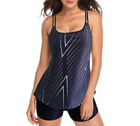 Tankini with Shorts Plus Size, 2 Piece Tankini Sets with Bikini Tops Womens Print Strappy Tankini Sets Tummy Control Bathing Suits Holy Communion Gifts for Girls Sale
