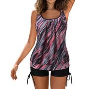 Tankinis Swimsuits for Women UK Ladies Spring Summer Two Piece Swimsuits Vintage Floral Print Swimming Costume Swim Tank Tops and Tummy Control Beach Trunks Bathing Suit Sets