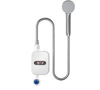 Tankless Electric Showerhead Water Heater 3.5kW with LED Display, Overheating Protection, Waterproof Instant Hot Water Heater, 110V Electric Shower System