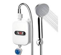 Tankless Water Heater - Instant Shower Heater, 3.5kW Water Heater with Digital Display | 110V Tankless Water Heater Waterproof Eliminates Time for Hot Water Shelf, Wall