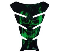 Tankpad 3D, 500142, ghost green skull motif, for Yamaha, Honda, Ducati, Suzuki, Kawasaki, KTM, BMW, Triumph and Aprilia tanks
