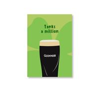 Tanks a Million Guinness Themed Thank You Greeting Card