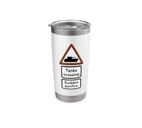 Tanks Crossing British Road Sign Stainless Steel Insulated Tumbler