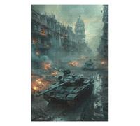Tanks Urban Warfare Detailed Jigsaw Puzzle for Adults, 1000 PCS
