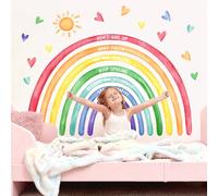 Tanlaby 56x35'' Large Rainbow Wall Decals Inspirational Quote Rainbow Wall Stickers Peel and Stick Stickers Waterproof Wallpaper for Girls Kids Bedroom Nursery Playroom Classroom