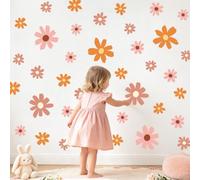 Tanlaby 9 Sheets Daisy Wall Stickers Boho Flower Floral Wall Decals