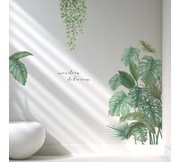 Tanlaby Green Plants Wall Stickers Tropical Leaves Wall Decals Hanging Tree Vine Wall Decal Nature Plants Palm Leaf Wall Sticker Wall Art Mural for Bedroom Living Room Background Office Home Décor