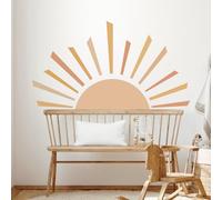 Tanlaby Half Sun Wall Decals Large Boho Sunrise Wall Stickers Modern Arch Wall Decal DIY Vinyl Wall Art Sticker for Bedroom Living Room Office Wall Decor Home Decoration