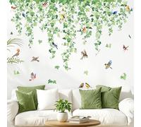 Tanlaby Hanging Green Leaves Wall Decals Plants Ivy Leaf Wall Stickers