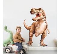 Tanlaby Large Dinosaur Wall Decals Brown T-rex Wall Stickers Peel and Stick Dinosaur Wall Sticker Art Decor for Baby Nursery Boys Girls Kids Toddler Bedroom Playroom Classroom