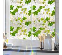 Tanlaby Rainbow Window Film Green Leaves Vine Static Cling Anti-Collision Window Stickers Sun Catcher Privacy Films for Bathroom Office Glass Windows Doors (40 x 100cm)