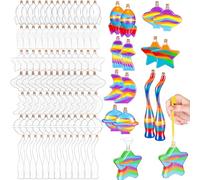 Tanlade 150 Pcs Plastic Sand Art Bottles with Cork Stoppers for Kids 8 Styles Clear Sand Art Containers Funnels Wishing Bottles Sand Storage Jars for DIY Art Crafts Projects Party Supplies