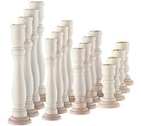 Tanlade 16 Pcs Wooden Candle Holders Set for Pillar Candles Farmhouse Unfinished Wood Candlesticks Holder Rustic Candlestick Holder Stand for Fireplace Dining Table Centerpiece