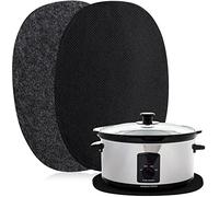 Tanlade 2 Pcs Oval Slow Cooker Heat Resistant Mat for 6-8 Quart Non Skid Countertop Heat Protector Mat Kitchen Appliance for Air Fryer Kitchen Supplies, 11.75 x 17.75 x 0.18 Inches