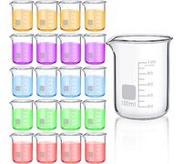 Tanlade 20 Pcs 100 ml Glass Beaker (GG-17), High Borosilicate Lab Beakers with Printed Graduation for Laboratory, School Projects, Science Themed Birthday Parties Daily Use