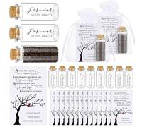 Tanlade 50 Sets Funeral Favors Memorial Seed Big Glass Bottles with Cork Stopper Cardinal Funeral Prayer Celebration of Life Card for Loss of Loved Memorial Service, 0.87x1.97in, No Seed