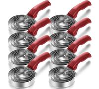 Tanlade 8 Pack 4 Rings Curry Comb Horse Brush Metal Curry Brush Derby Party Supplies Reversible Stainless Steel Comb Scraper with Comfortable Grip for Cow Sheep Pet Dog Goat Horse (Red)