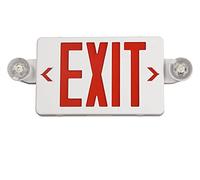 TANLUX Emergency Lights with Red Outlet Sign, Battery Backup LED Emergency Exit Light, UL Listed, AC 120/277V, Commercial Emergency Lights Combo for Business - 1 Pack