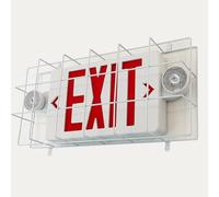 TANLUX Red Exit Sign 327 with Steel Cage