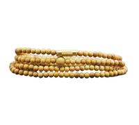 TANMAMA 4mm Sandalwood Mala - 108 Beads Japa Mala for Meditation & Prayer - Handcrafted Natural Wood Beads - Spiritual & Yoga Mala - Calming Aroma - Unisex Rosary Necklace