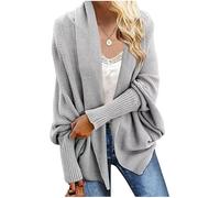 TANMESSO Women's Oversized Batwing Kimono Cardigan Sweater 2025 Slouchy Cable Knit Wrap for Cozy Style (Light gray,L,L,Regular,Regular)