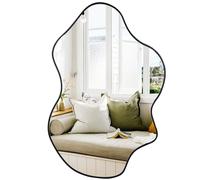 Tanmicoshomy Black Bathroom Mirror 24x36 Inch, Asymmetrical Framed Wall Mirrors for Bathroom, Bedroom or Living Room, Vertical or Horizontal Hanging